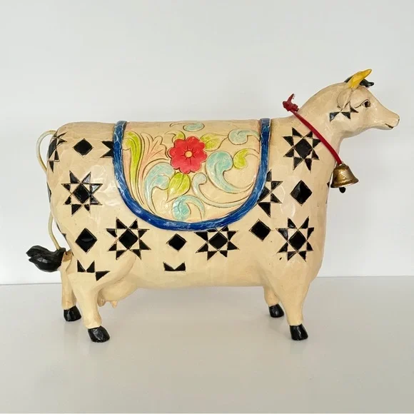 Jim Shore Quilted/Floral Cow Figurine - Picture 7 of 14